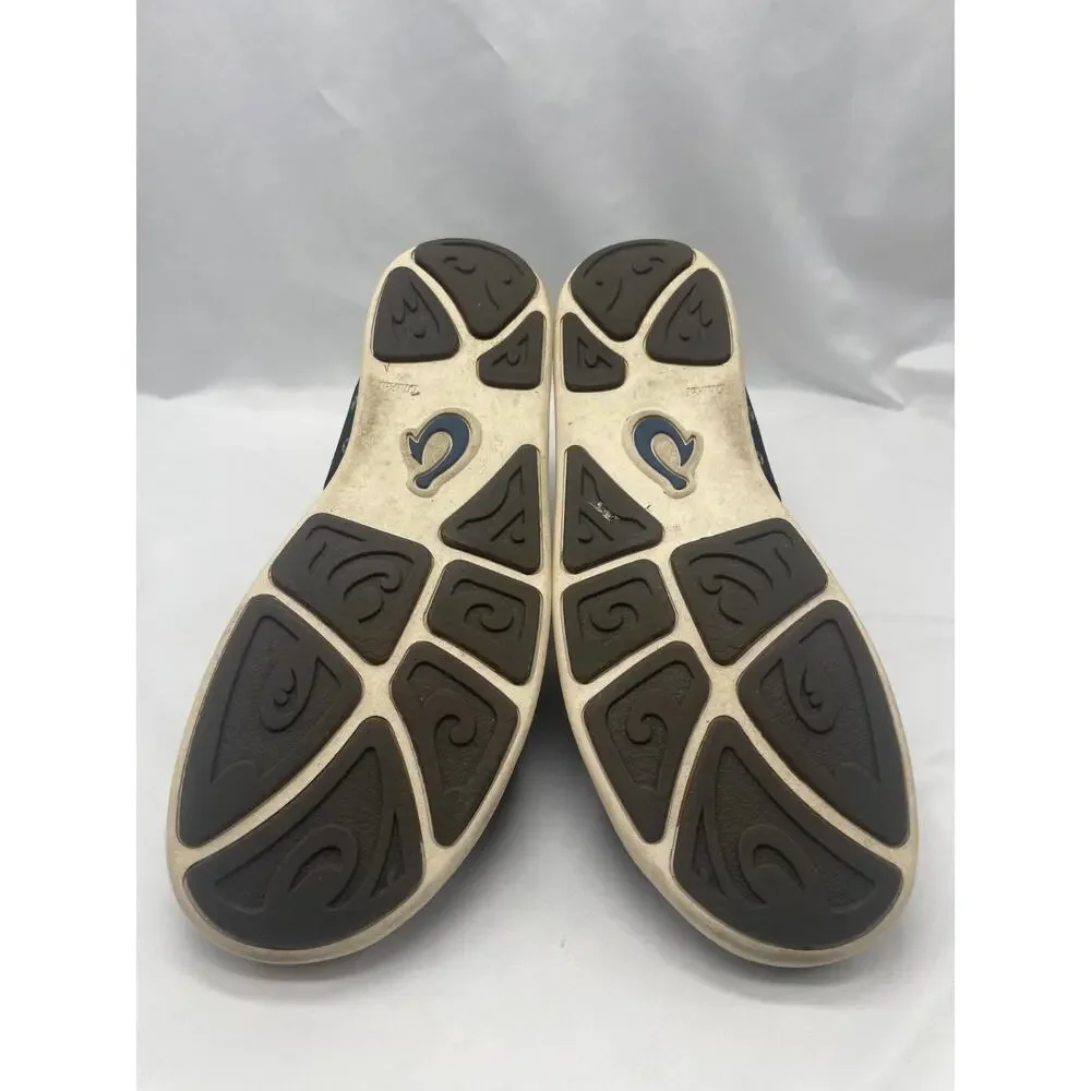 Olukai Men's‎ Nohea Moku Mesh Black Slip Ons Boat Shoes Mens 11.5